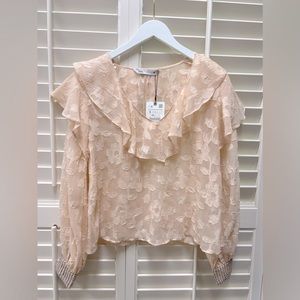 Zara Floral Textured Blouse